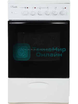 Плита электрическая Лысьва EF4004MK00 белый/черный, конфорок 4 электрических, духовка 57 л, 50 см x 84 см x 60 см (без крышки)