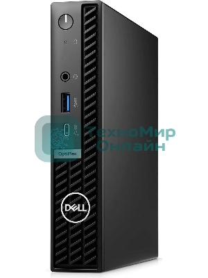 Мини ПК Dell Optiplex 7020 Micro i3 14100T (2.7) 8Gb SSD 256Gb UHDG 730 Win 11Pro GbitEth 260W мышь клавиатура черный (7020-3861)