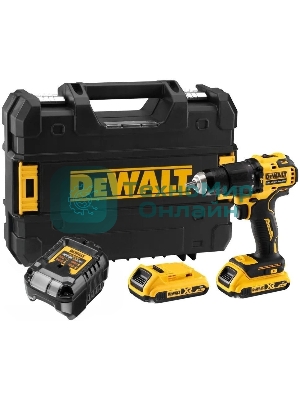 Дрель-шуруповерт DeWalt DCD709D2T, 18 В, 2 Ач, 65 Нм, бесщеточный