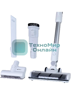 Пылесос вертикальный Polaris PVCS 3060 белый, питание от аккумулятора, 150 Вт, уборка сухая, пылесборник 0.45 л