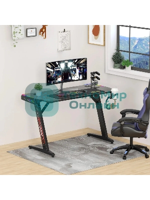 Стол игровой Cactus CS-GTZ-BK-RGb столешница ДСП, черный каркас черный