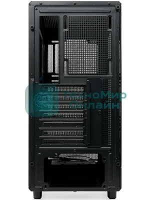 Компьютерный корпус без блока питания HSPD M510, Mesh Mid Tower, черный, TG, 0.5 SPCC, no fans ATX, mATX, mITX 180/280/160мм 1x2.5