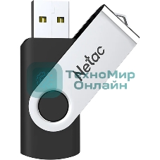 Флешка USB Netac U505 (NT03U505N-064G-32BK), 64Gb, USB 3.0, R/W 110/45, черный/серебристый