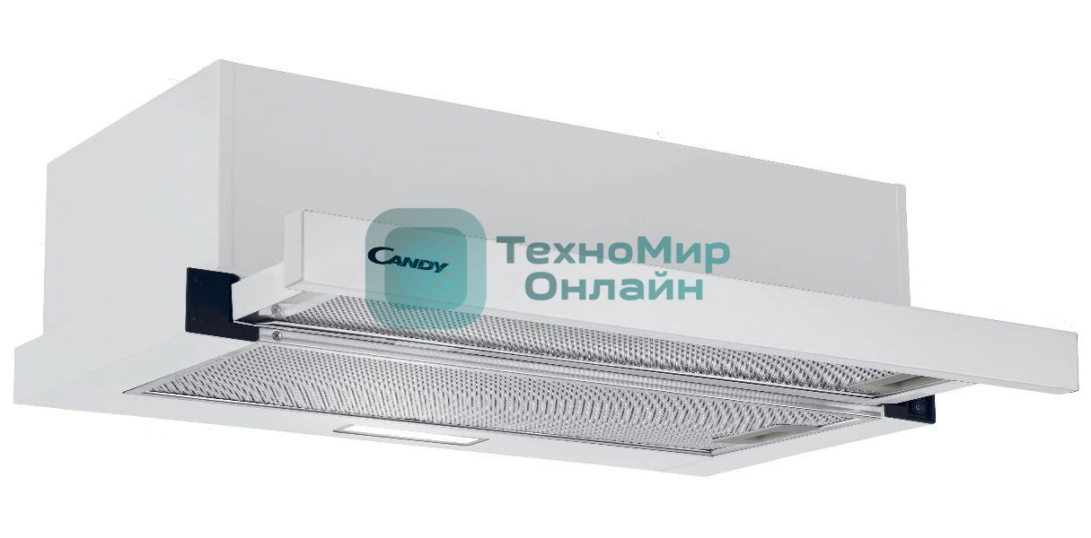 Вытяжка встраиваемая Candy CBT60RWG-07 белый, 60 см, 650 м³/ч, 70 дБ