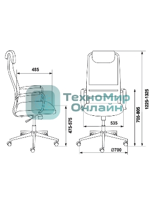 Кресло Бюрократ KB-9N/DG/TW-12 TW-01 TW-11 серый, сетка