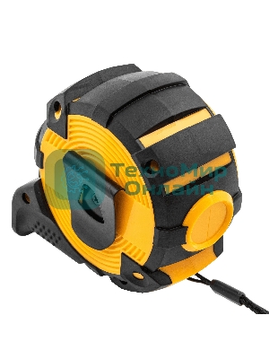 Рулетка Denzel 10м х 32мм, автоматич. фиксац., нейлон. покрытие, магнит. зацеп, двухстор. разметка