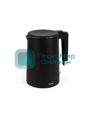 Чайник электрический Atlanta ATH-2449 черный 1.7 л, нержавейка, двухстенный