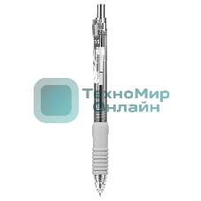 Ручка гелевая автоматическая Deli EG104-BK прозрачный/серый, d=0.5мм, черные чернила, резиновая манжета