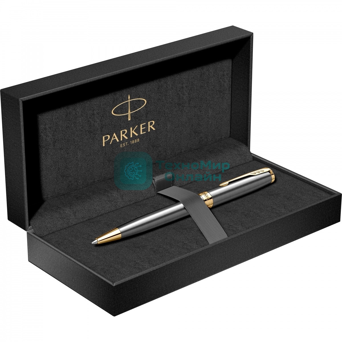 Ручка шариковая Parker Sonnet Grey Core GT (2213679) M, черные чернила, подарочная коробка