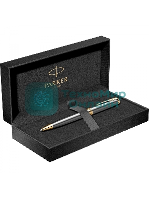 Ручка шариковая Parker Sonnet Grey Core GT (2213679) M, черные чернила, подарочная коробка