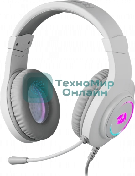 Гарнитура Redragon Hylas белая, проводная, USB / 2 x mini jack 3.5 мм, подсветка