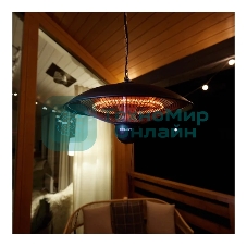 Обогреватель инфракрасный подвесной Rexant черный, 1500 Вт, 25 м2, термостат, 3 режима обогрева