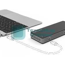 USB-концентратор Docking Station WAVLINK Thunderbolt 3/60W Power Delivery Include 20V/6.5A Power Adapter/4xUSB3.0/1xUSB-C/2xDP 4K 60HZ/2xDP to HDMI 4K 60Hz adapter/1xGigabit LAN/1xCombo Audio Jack