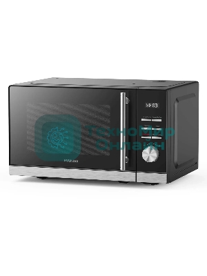 Микроволновая печь Hyundai HYM-D3005 черный/стальной, 20 л, 700 Вт, переключатели - кнопки, электронный поворотный механизм
