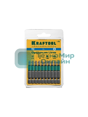 Биты KRAFTOOL Optimum Line, PZ2, 50 мм, тип хвостовика E 1/4