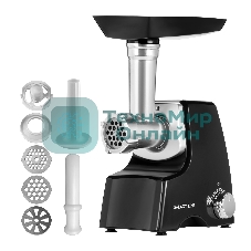 Мясорубка электрическая Galaxy Line GL2415 черный, 1500 Вт, 1.2 кг/мин, реверс, защита от перегрузки, насадки - 5