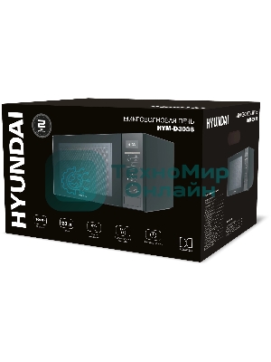 Микроволновая печь Hyundai HYM-D3038 черный, 23 л, 700 Вт, переключатели - сенсор
