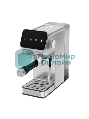 Кофеварка рожковая BQ CM7003 серебристый, исп. кофе - молотый, 1,2 л, 1350 Вт, 20 бар