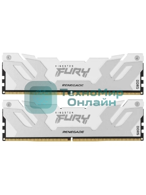 Оперативная память Kingston Fury Renegade, DDR5, 32Gb (2x16GB), 7600MHz, CL38, DIMM, с радиаторами, белый/серебристый