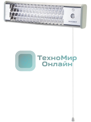 Обогреватель инфракрасный панельный Rexant серый, кварцевый, 1500 Вт, 20 м2, 3 режима обогрева