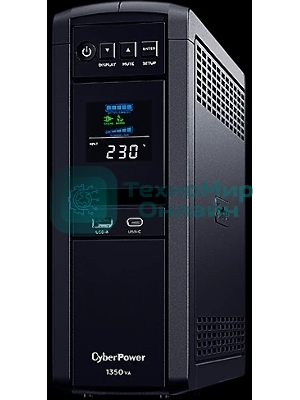 Источник бесперебойного питания Cyberpower CP1350EPFCLCD Line-Interactive 1350VA/810W USB/RS-232/RJ11/45 (6 EURO)