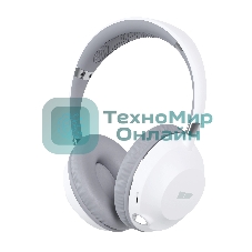 Беспроводные/проводные наушники More Choice HW34S белый/серый, накладные, Bluetooth + проводной, сенсорное управление, до 4 ч
