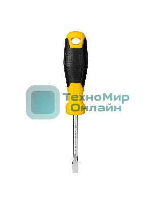 Отвертка шлицевая Deli DL6350751 5х75мм CR-V, Двухкомпонентная ручка. Хромированная