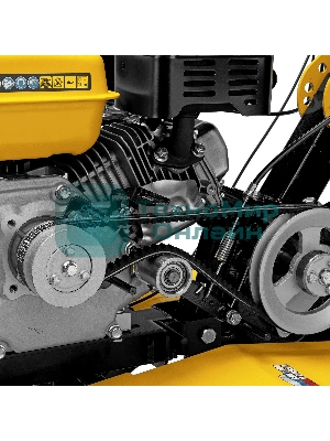 Мотоблок Denzel DPT-270SB, 7 л.с., ремен.сцеп, фрез 3х4, ШОМ, без колес, передачи 2В/1Н