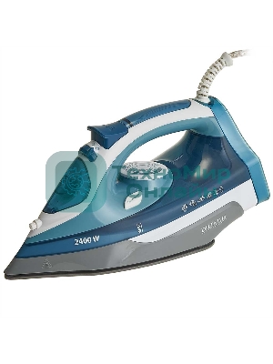 Утюг Delta LUX DL-712 белый с серо-голубым, 2400 Вт, 30 г/мин, 150 г/мин, 350 мл