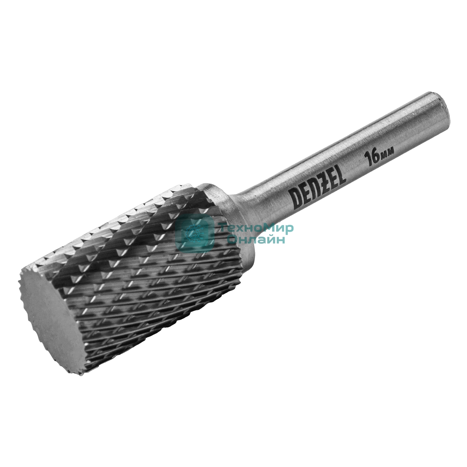 Борфреза по металлу Denzel твердосплавная, цилиндрическая, тип-А, 16 мм