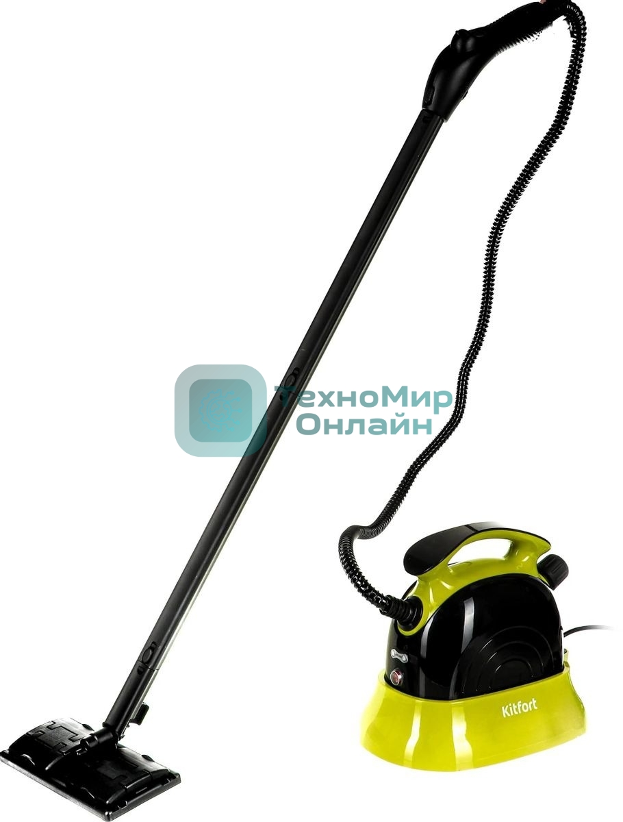 Пароочиститель напольный Kitfort КТ-9102-2 черный/салатовый