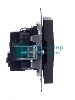 Розетка 1-местная IEK BRITE 16А РС14-1-0-БрГ с заземлением, с защитными шторками, 16А, графит