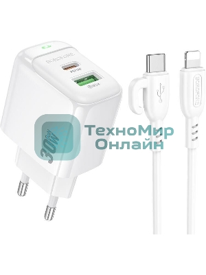 Сетевое зарядное устройство BOROFONE (6941991113888) BAS45Aai 2USB 3.0A PD 30W QC3.0