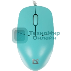 Мышь проводная Defender Azora MB-241 голубой, 1200 dpi, USB, кнопки - 3