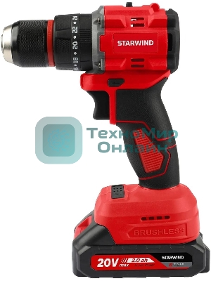 Дрель-шуруповерт аккумуляторная Starwind CDB20-2.0/2hs1 20Вт аккум. патрон:быстрозажимной
