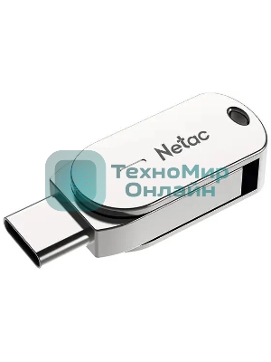 Флешка USB Netac U785C (NT03U785C-016G-32PN), 16Gb, USB3.0/TypeC, R/W 110/45, серебристый