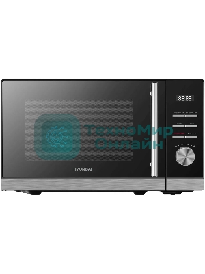 Микроволновая печь Hyundai HYM-D3005 черный/стальной, 20 л, 700 Вт, переключатели - кнопки, электронный поворотный механизм