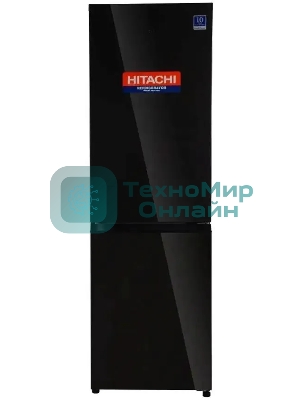 Холодильник Hitachi R-B410PUC6 BBK черный двухкамерный 215/105л морозилка снизу, No Frost