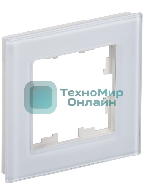 Рамка 1-местная IEK BRITE РУ-1-2-БрБ стекло белый