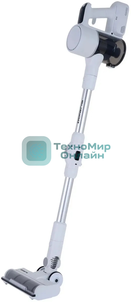 Пылесос вертикальный Polaris PVCS 3060 белый, питание от аккумулятора, 150 Вт, уборка сухая, пылесборник 0.45 л