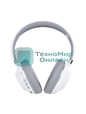 Беспроводные/проводные наушники More Choice HW34S белый/серый, накладные, Bluetooth + проводной, сенсорное управление, до 4 ч