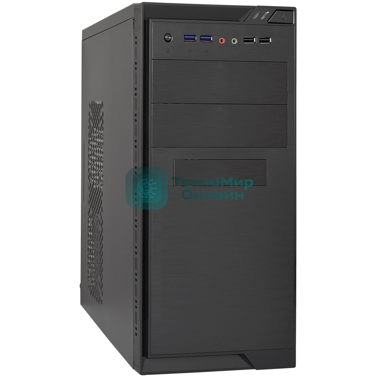 Компьютерный корпус Minitower ExeGate MA-372UX Black, mATX UN350, 120мм 2*USB+2*USB3.0, Audio