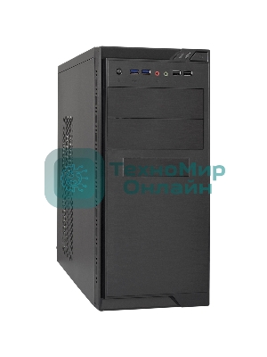 Компьютерный корпус Minitower ExeGate MA-372UX Black, mATX UN350, 120мм 2*USB+2*USB3.0, Audio