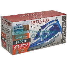 Утюг Delta LUX DL-712 белый с синим, 2400 Вт, 30 г/мин, 150 г/мин, 350 мл