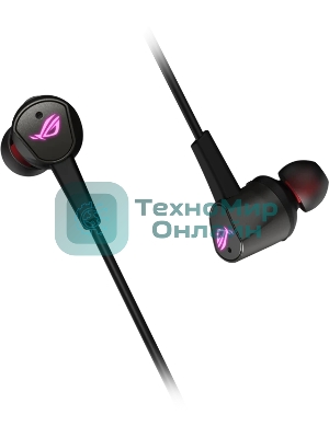 Гарнитура ASUS ROG Cetra II чёрный, проводная, USB-C, вставные, шумоподавление микрофона, регулятор громкости, чехол в комплекте