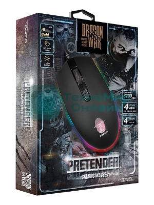 Мышь проводная Qumo Pretender M53 черный, 3200 dpi, USB, кнопки - 4