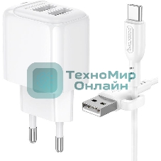 Сетевое зарядное устройство BOROFONE (6941991113772) BAS41Aa 2USB 2.0A для Type-C