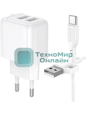 Сетевое зарядное устройство BOROFONE (6941991113772) BAS41Aa 2USB 2.0A для Type-C