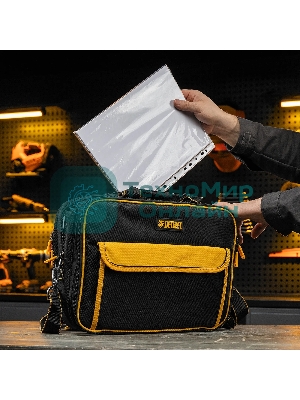 Сумка для инструмента Denzel 400х170х300 мм, 3 отделения, 28 карманов, наплечный ремень