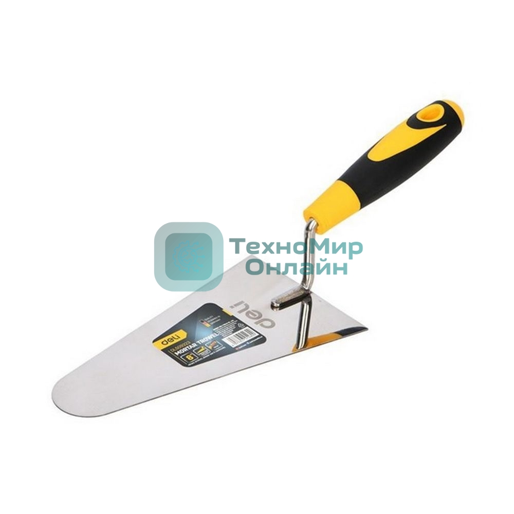 Кельма (мастерок) Deli DL509322 нержавеющая сталь, длина рабочей части 180мм, форма 